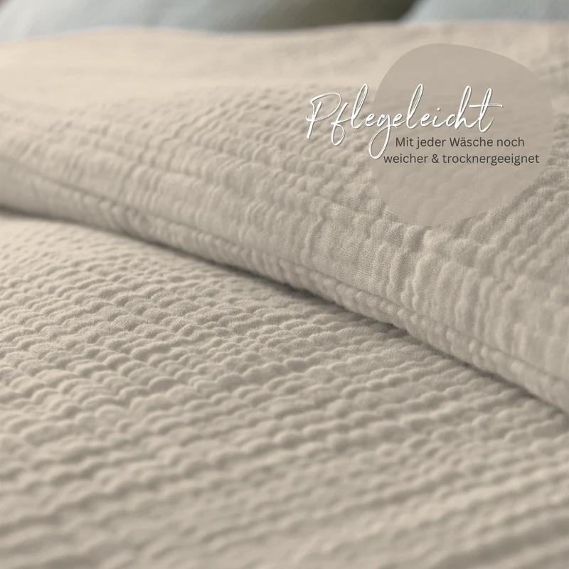 Musselin Bettwäsche Set • Beige