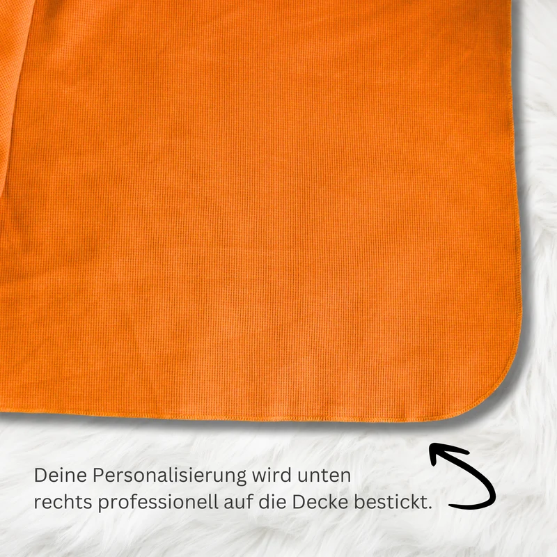 Leichte Baumwolldecke• 150 x 210 cm • Orange