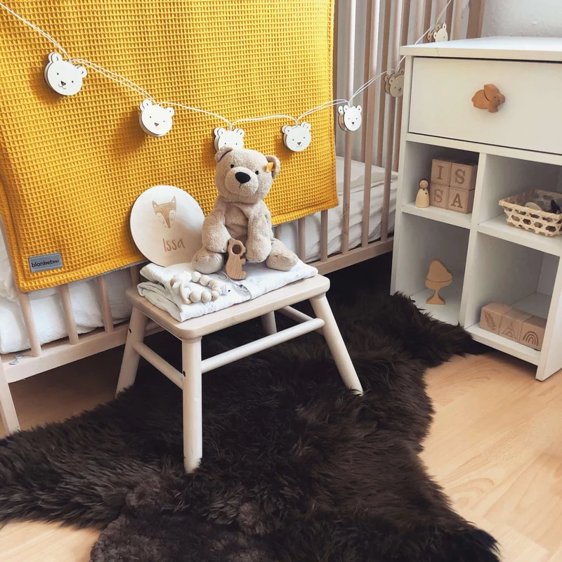 Babydecke mit Namen - 70 x 100 cm • Gelb