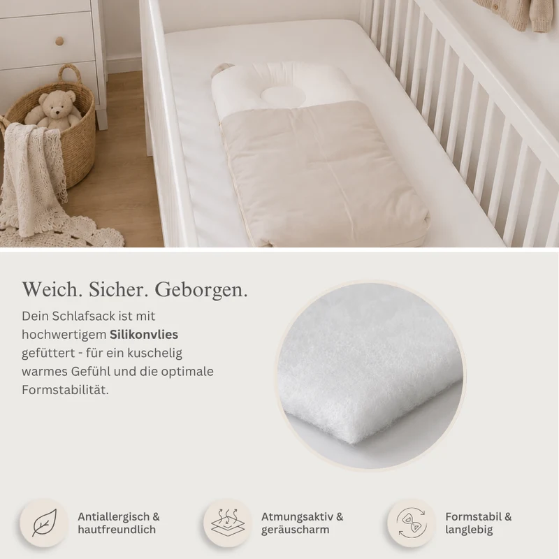 Babyschlafsack mit Bärenohren | Baumwolle