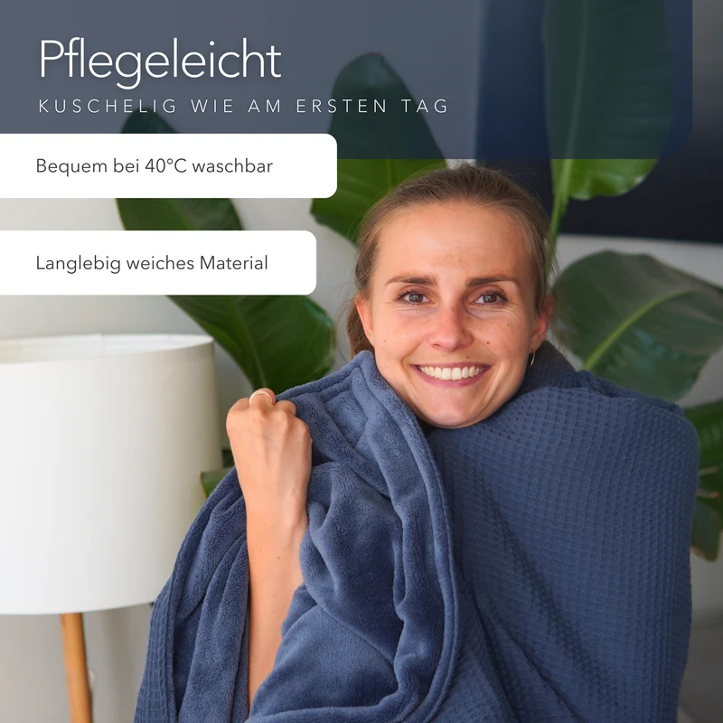 Kuscheldecke "Vollkommen" Dunkelblau