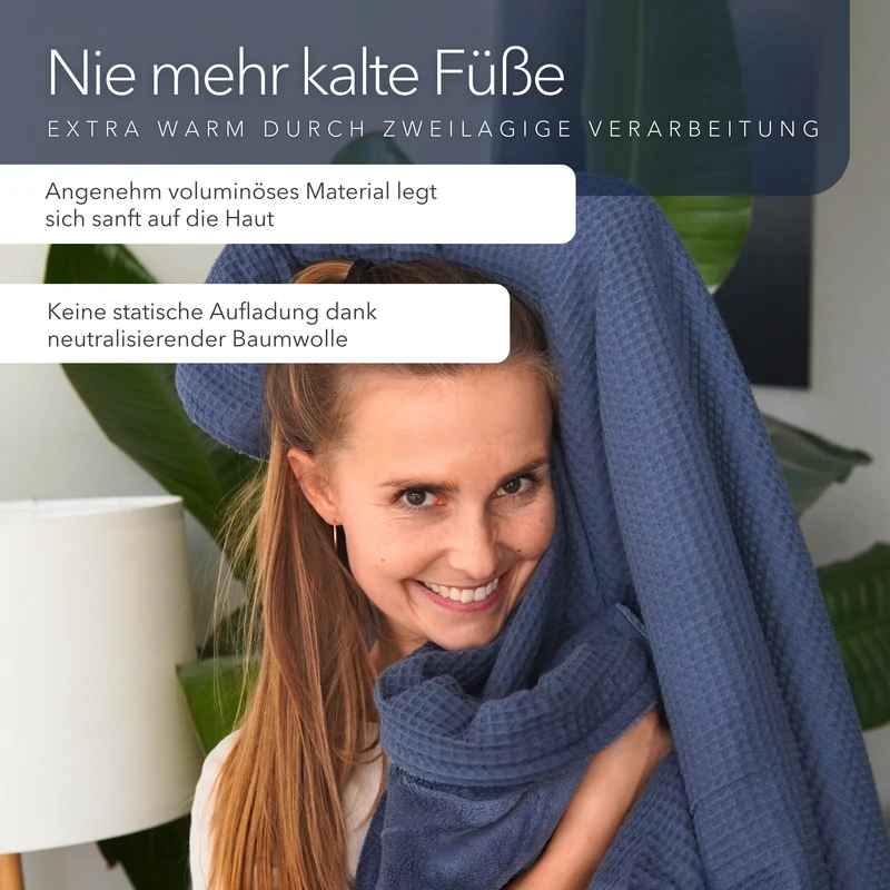 Kuscheldecke "Vollkommen" Dunkelblau