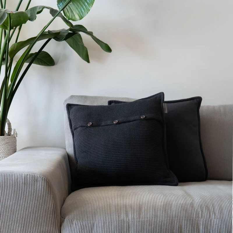 Kuschelkissen mit Baumwollstrick · 50x50 cm