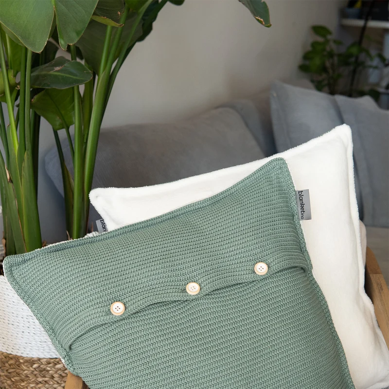 Kuschelkissen mit Baumwollstrick · 50x50 cm