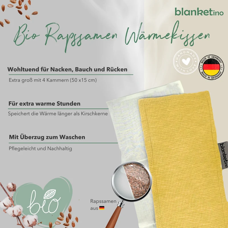 Bio Wärmekissen mit Rapssamen
