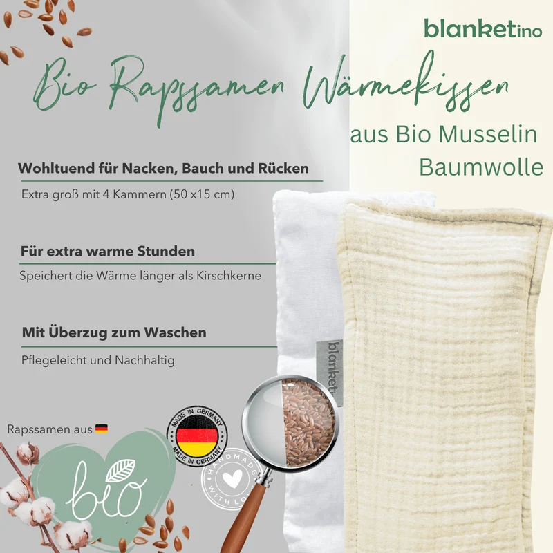 Bio Wärmekissen mit Rapssamen