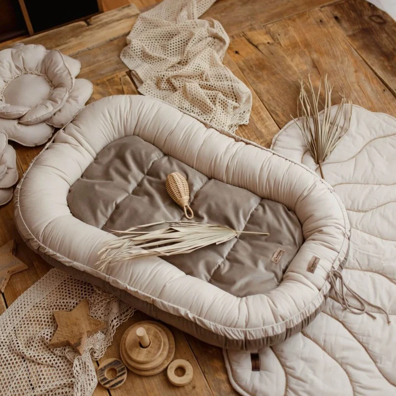 Premium Babynest | Baumwolle & Samt