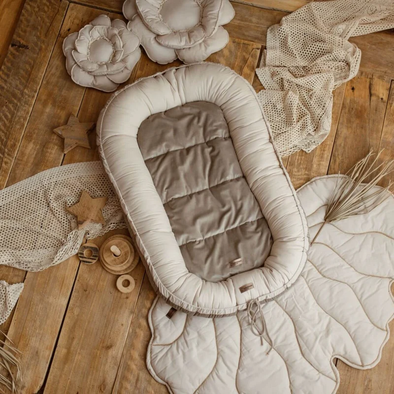 Premium Babynest | Baumwolle & Samt