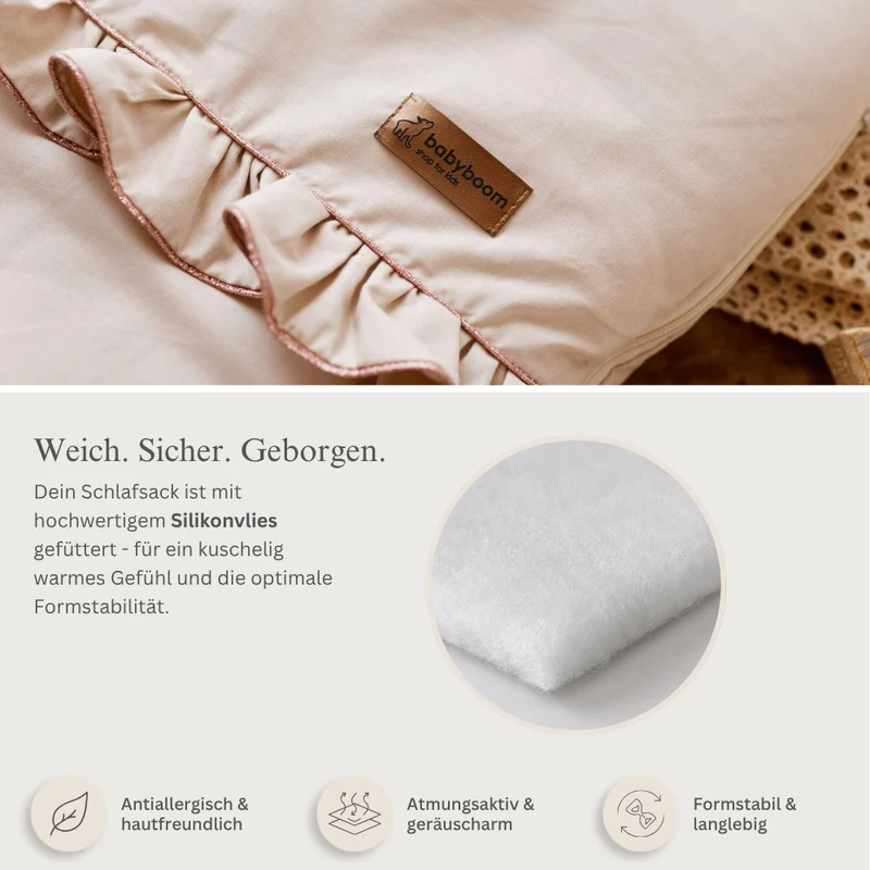 Flacher Schlafsack Shiny mit Rüschen | Baumwolle