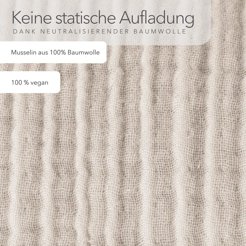 Kuscheldecke mit atmungsaktivem Bio Musselin · Soft Rose · 145x210 cm