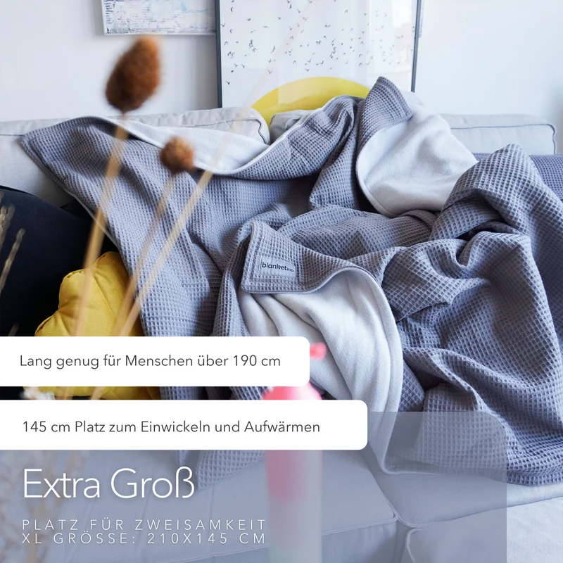 Kuscheldecke "Natur" • 210 x 140 cm • Grau • Gletschergrau