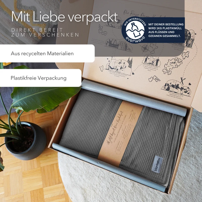 Kuscheldecke "Natur" • 210 x 140 cm • Grau • Gletschergrau