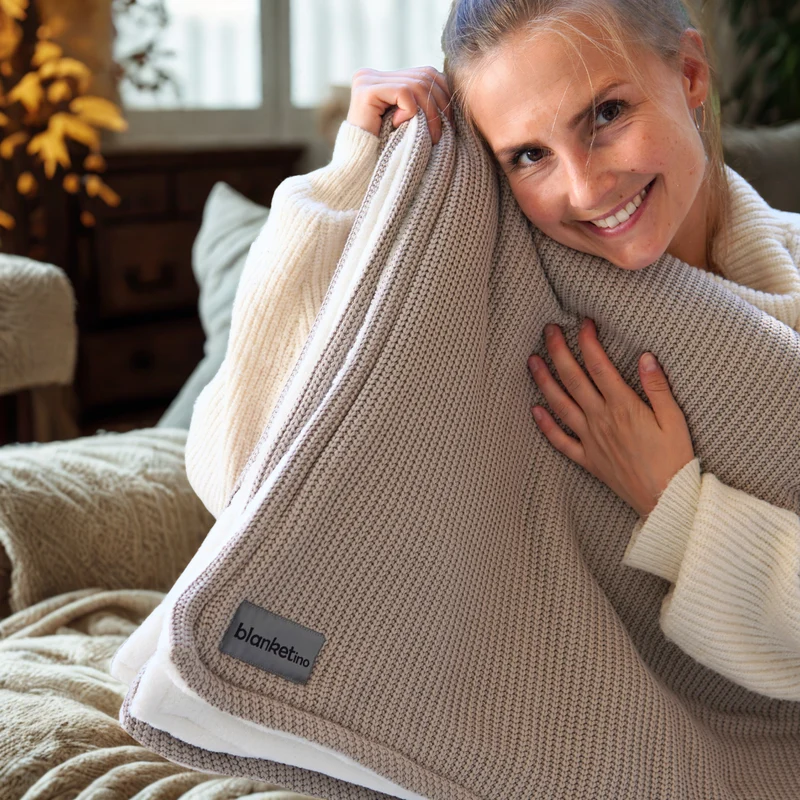XL Kuscheldecken Set · Baumwollstrick
