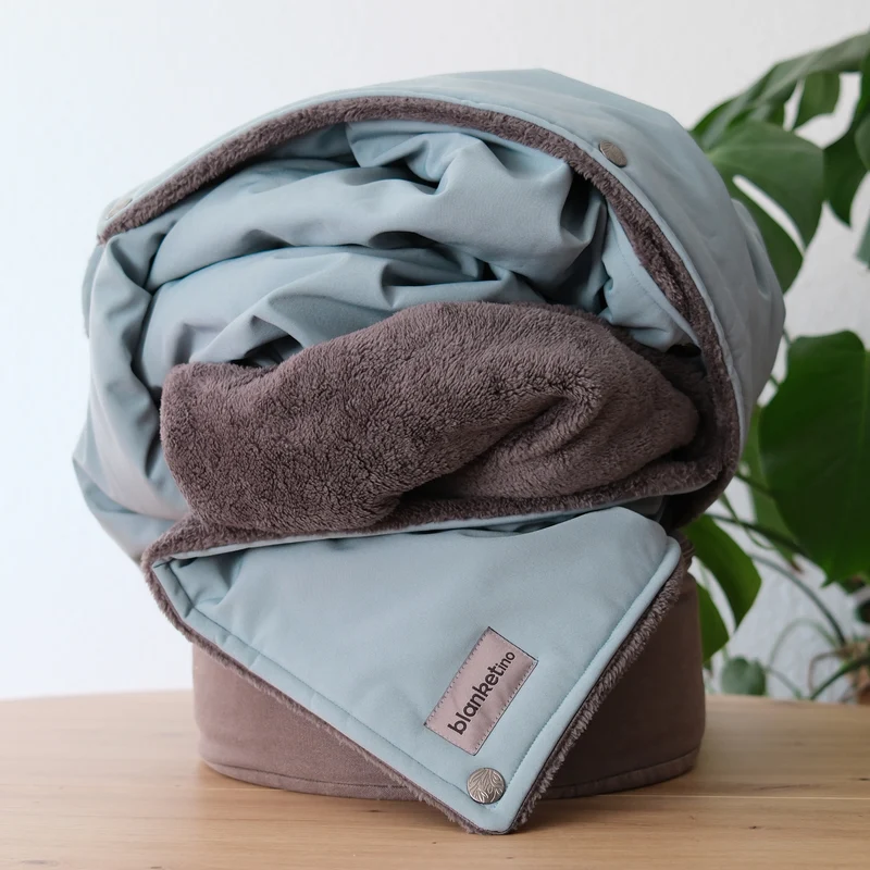 Campingdecke mit Knöpfen · Outdoor · 150x210 cm · Himmelblau