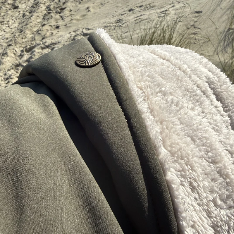 Campingdecke mit Knöpfen · Outdoor · 150x210 cm · Khaki