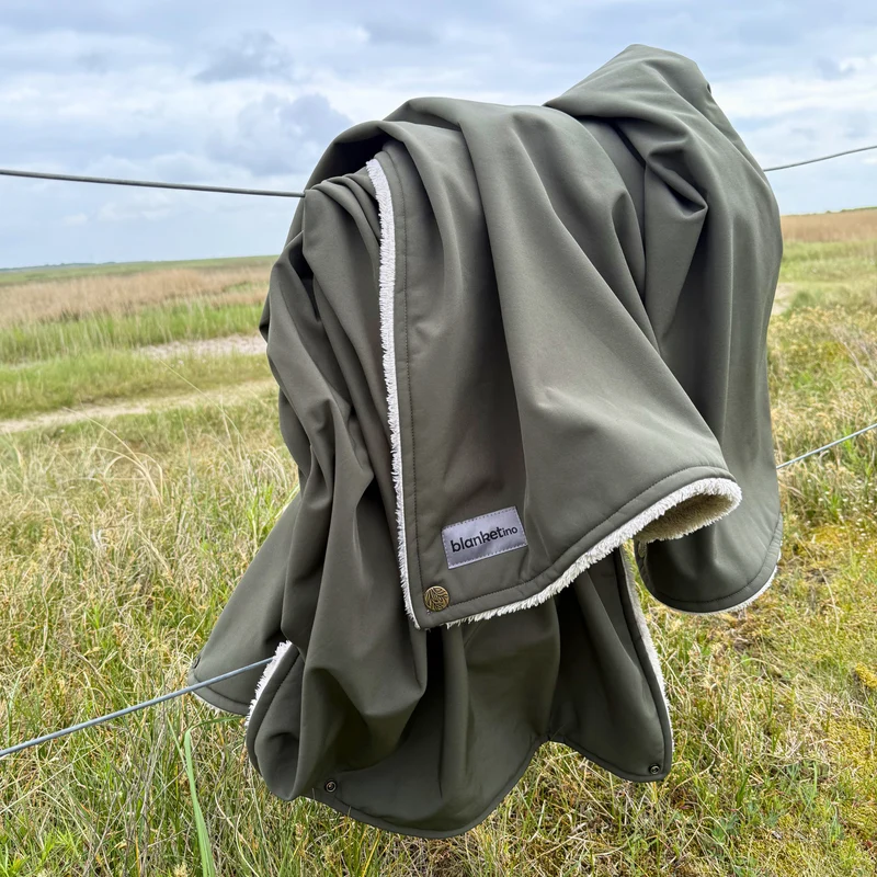 Campingdecke mit Knöpfen · Outdoor · 150x210 cm · Khaki