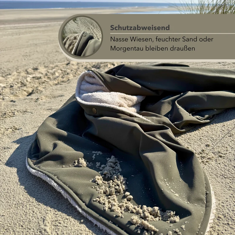 Campingdecke mit Knöpfen · Outdoor · 150x210 cm · Khaki