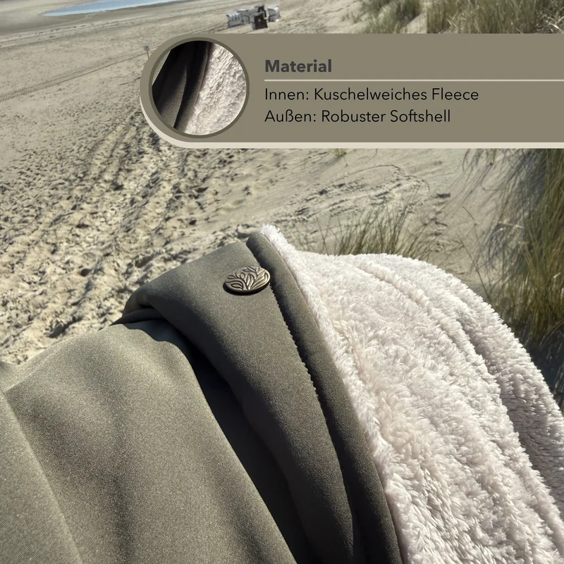 Campingdecke mit Knöpfen · Outdoor · 150x210 cm · Khaki