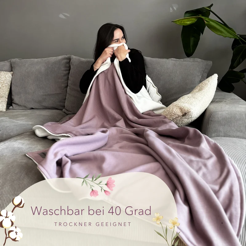 Kuscheldecke aus Baumwolle · 140 x 210 cm · Beere