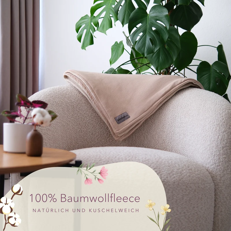 Kuscheldecke aus Baumwolle · Cappuccino Braun