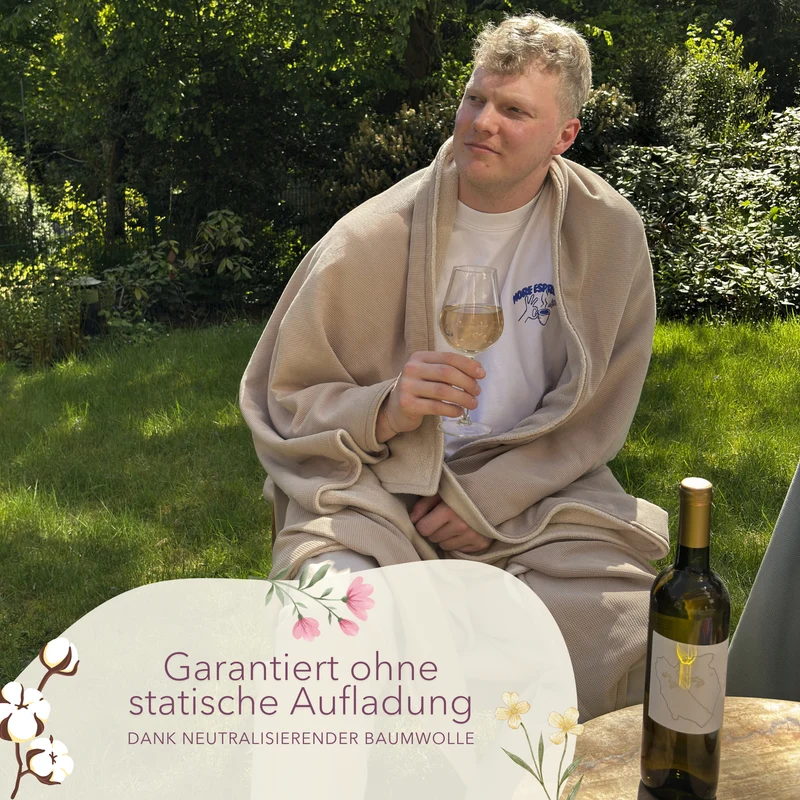 Kuscheldecke aus Baumwolle · Cappuccino Braun