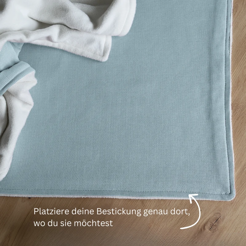 Kuscheldecke aus Baumwolle · 140 x 210 cm · Mint Blau