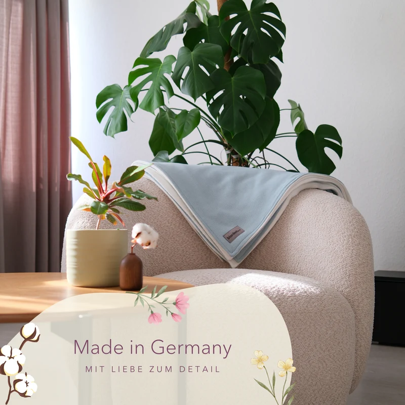 Kuscheldecke aus Baumwolle · 140 x 210 cm · Mint Blau