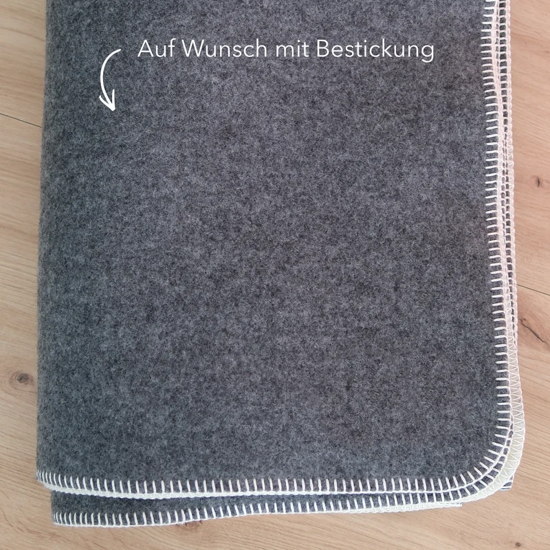Wolldecke · Merino · 150x210 cm · Grau