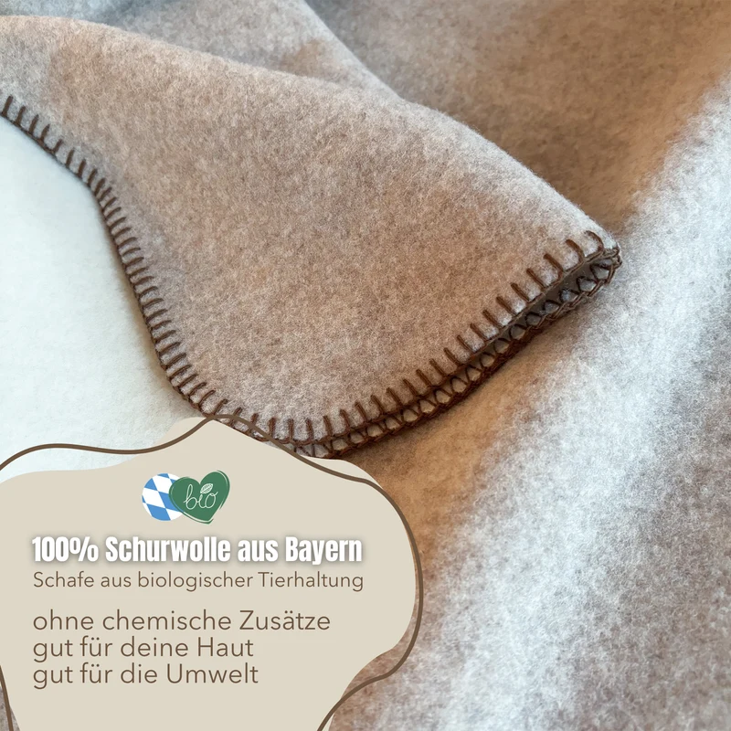 Wolldecke · Merino · 150x210 cm · Beige