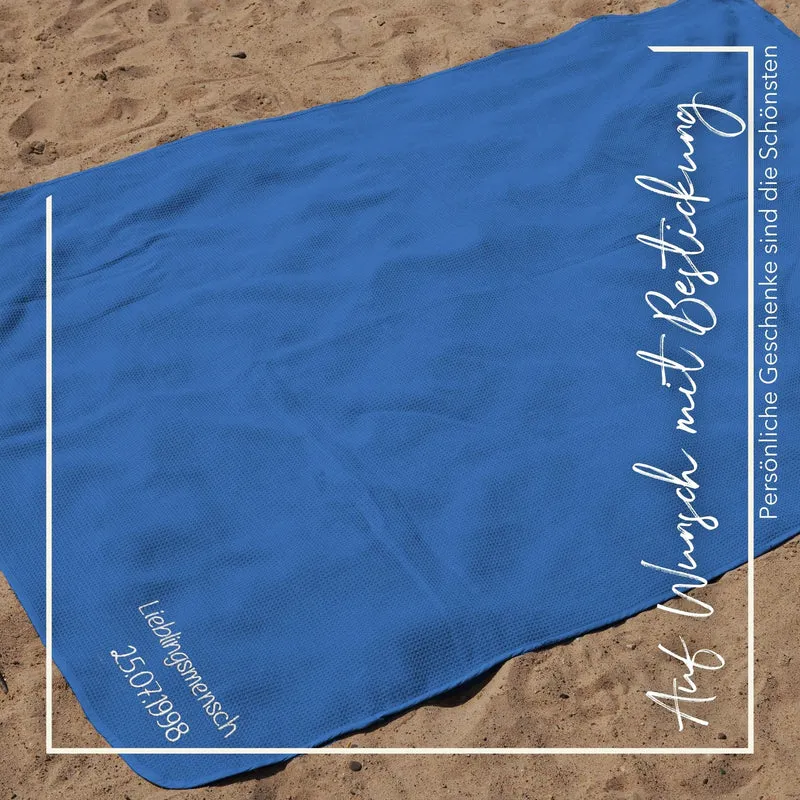 Strandhandtuch XL aus 100% Baumwolle • 145 x 200 cm • Azurblau