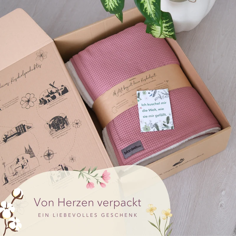 Kuscheldecke "Vollkommen" Altrosa · Sandweiß