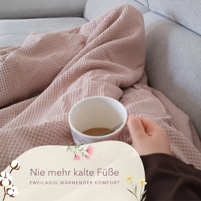 Kuscheldecke mit Teddy-Fleece • Latte Macchiato • Beige