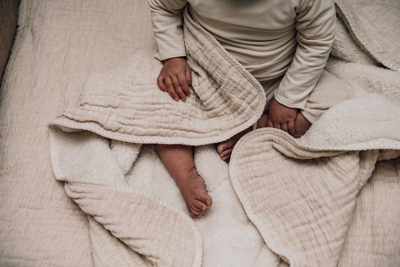 Cot blanket teddy Rivoli warm white