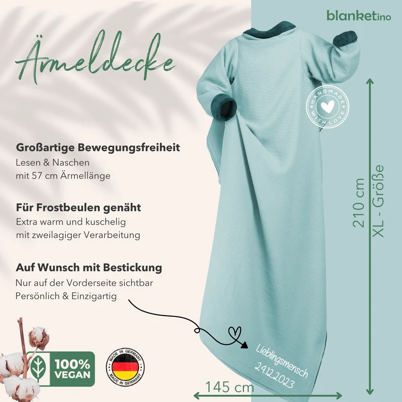Kuscheldecke mit Ärmeln · Vollkommen · Mint · Smaragdgrün