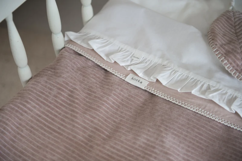Cot sheet Ruffle warm white