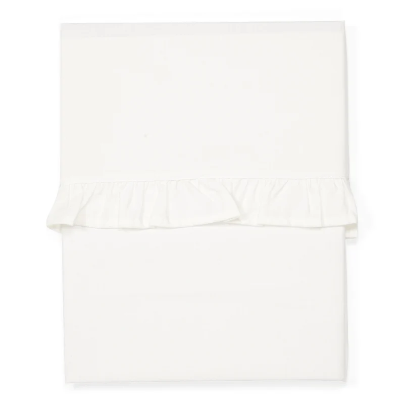 Cot sheet Ruffle warm white