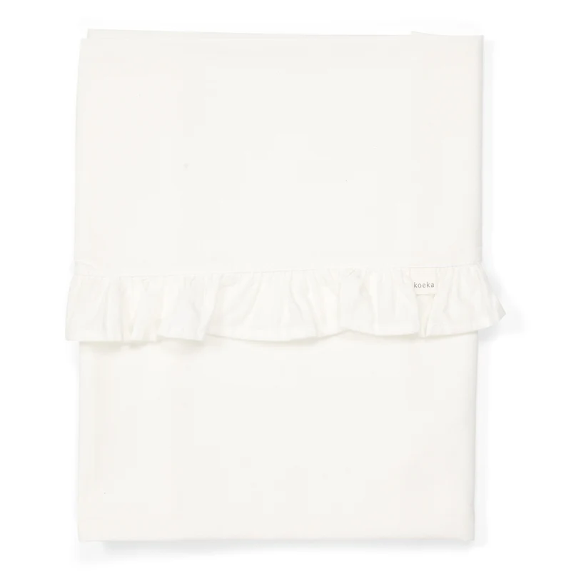 Bassinet sheet Ruffle warm white