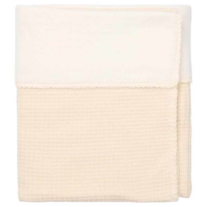 Cot blanket cotton fleece Malaga warm white