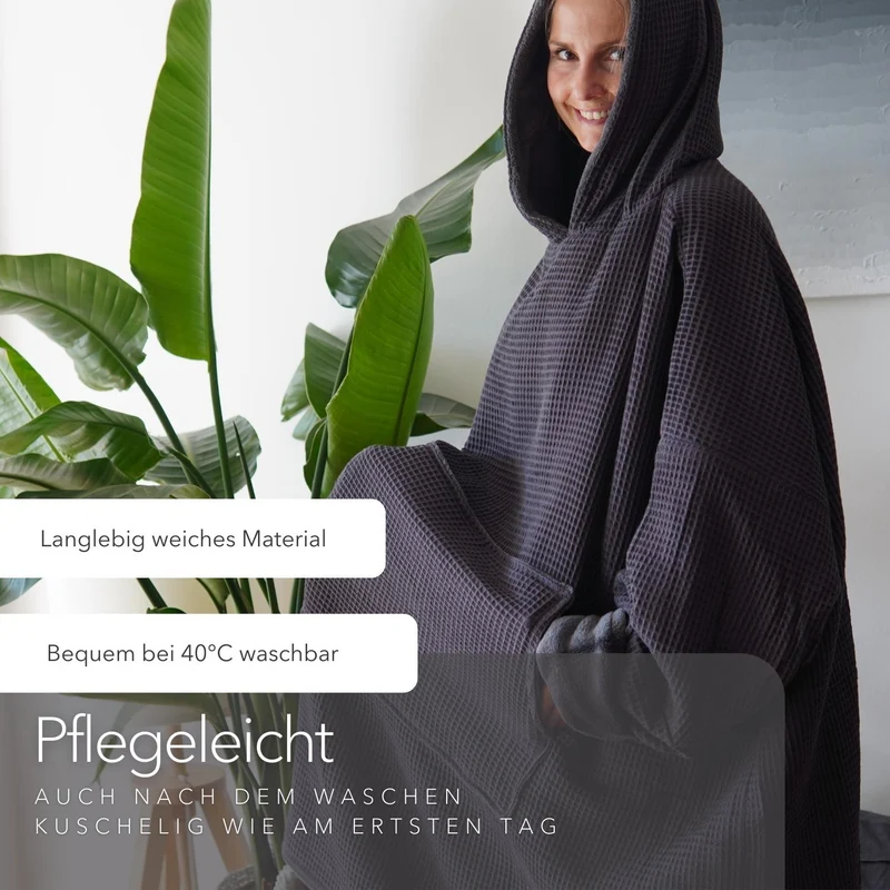 Kuschel-Hoodie mit Kapuze • Vulkangrau