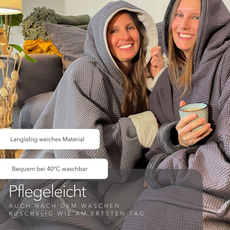 Kuschel-Hoodie mit Kapuze • Grau • Gletschergrau