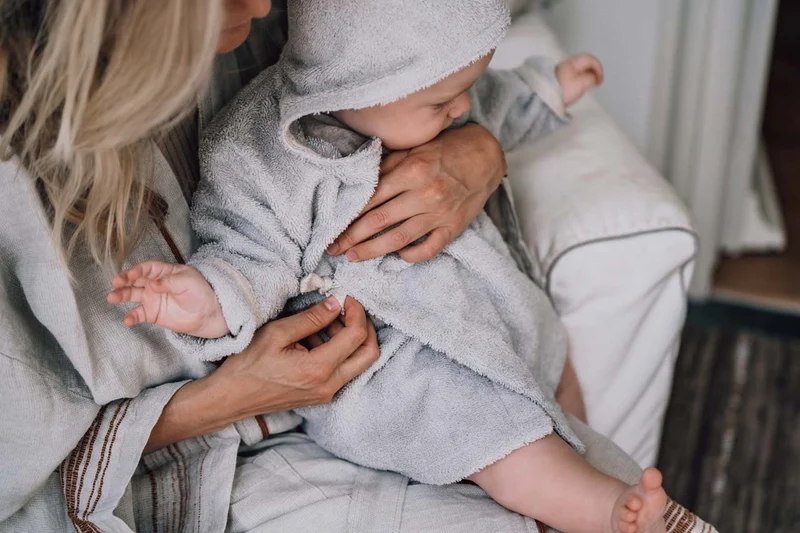 Baby bathrobe Dijon Daily stone - 62/68