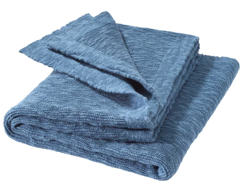 DISANA Leinen Decke Taubenblau