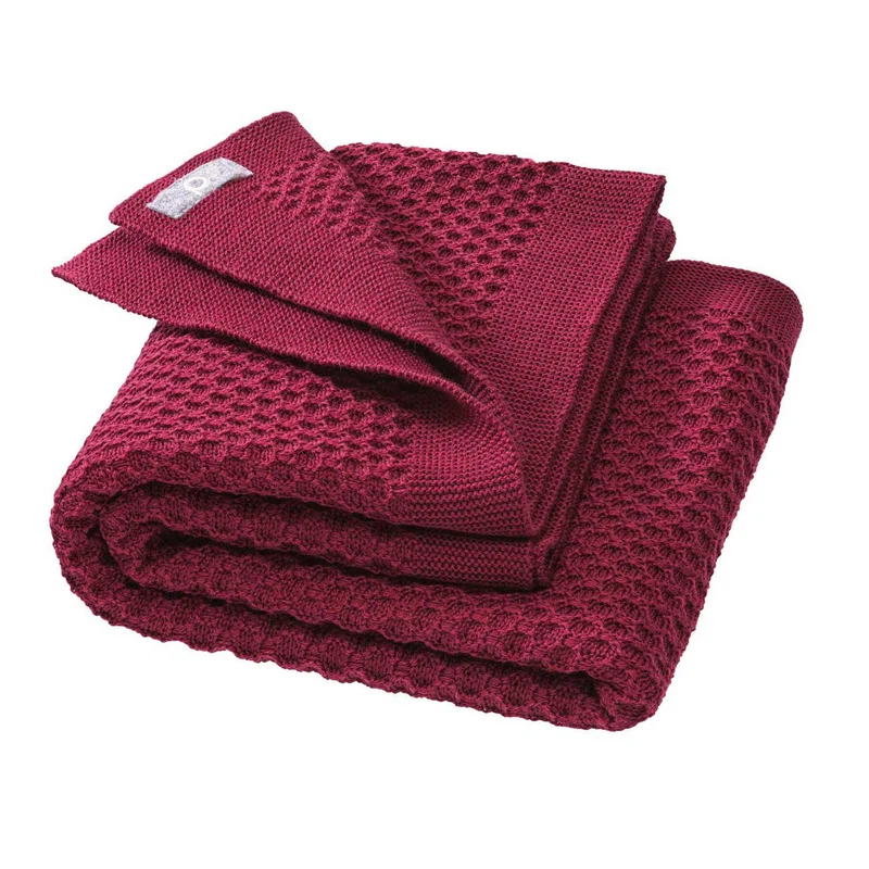 DISANA Woll-Waben-Strickdecke Cassis
