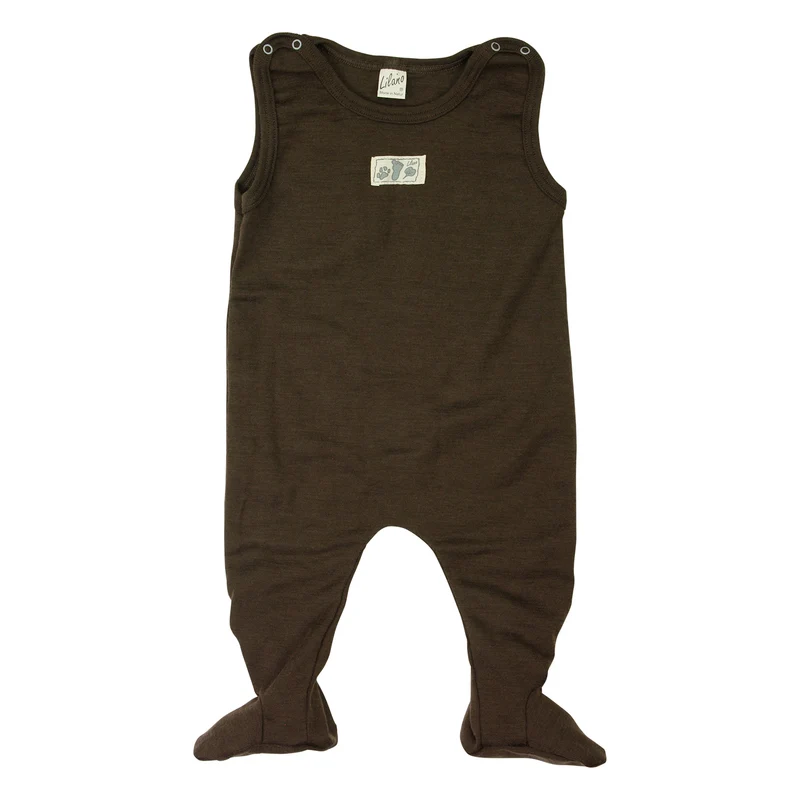 Lilano Baby-Strampler – Gr. 50 Wolle/Seide – Braun
