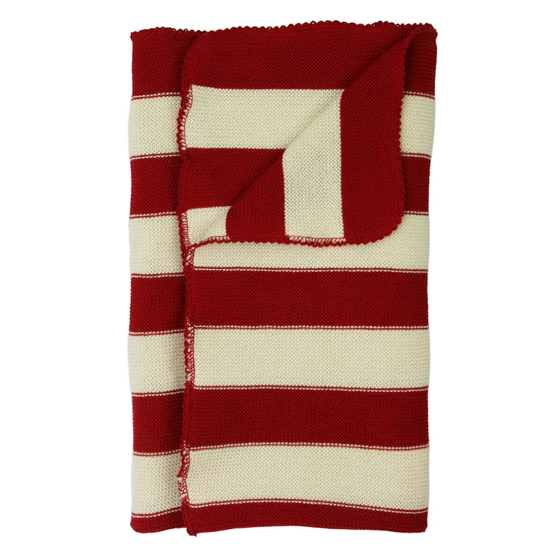 Baby Wollstrickdecke 80×90 cm 100% Schurwolle Burgund Natur Reiff – Made in Germany