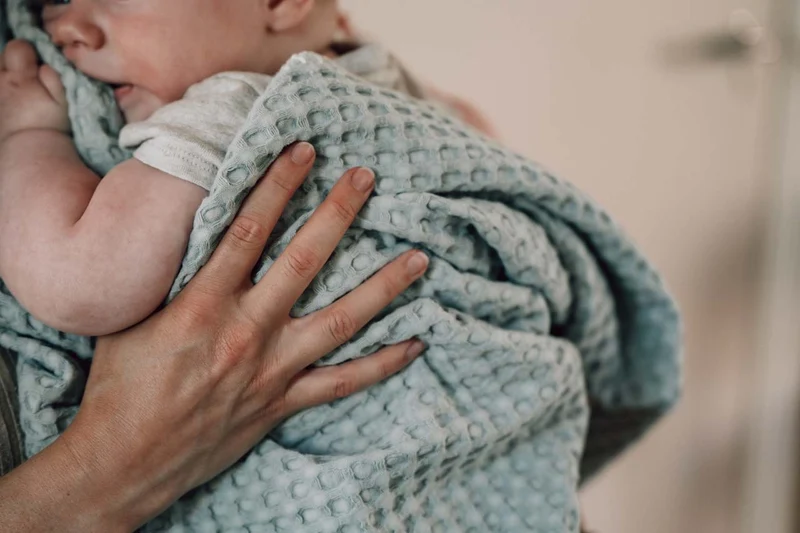 Cot blanket teddy Oslo ocean air