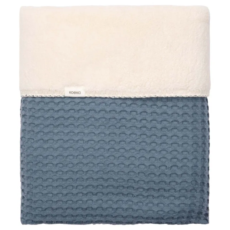Cot blanket teddy Oslo bluestone