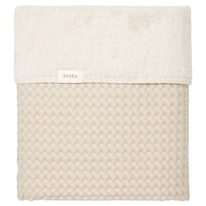 Cot blanket teddy Oslo sand/pebble