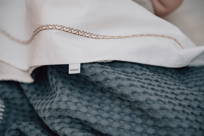 Bassinet blanket teddy Oslo bluestone