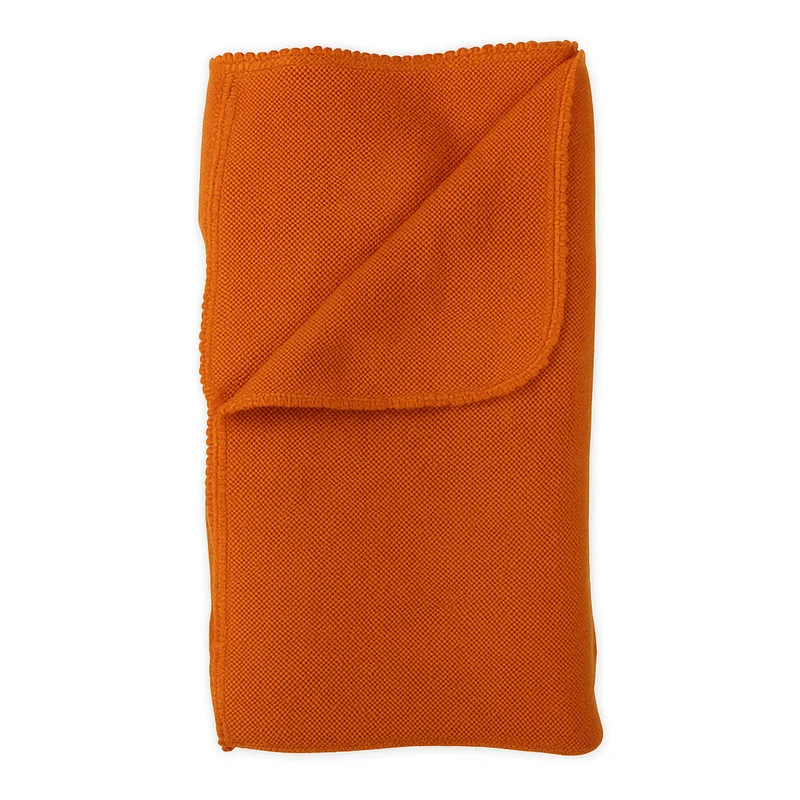 Baby Wollstrickdecke 80×90 cm 100% Schurwolle Orange Cayenne Reiff